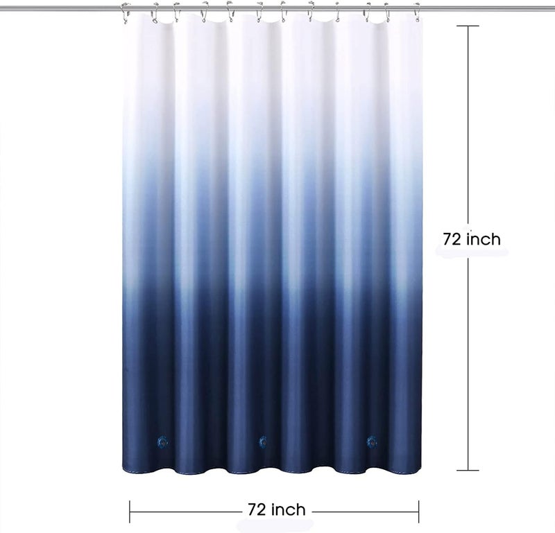 TIKABC Shower Curtain Liner, Blue Lightweight Shower Curtain Liners, Plastic Shower Curtains, 72x72 inch PEVA Shower Liner with 12 Grommet Holes 3 Magnetic Weights - Image 5